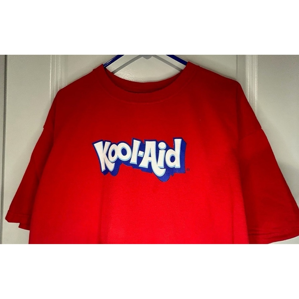 Vintage Y2K‎ Kool Aid Drink Promo Spell Out Graphic T-Shirt Size Mens XL